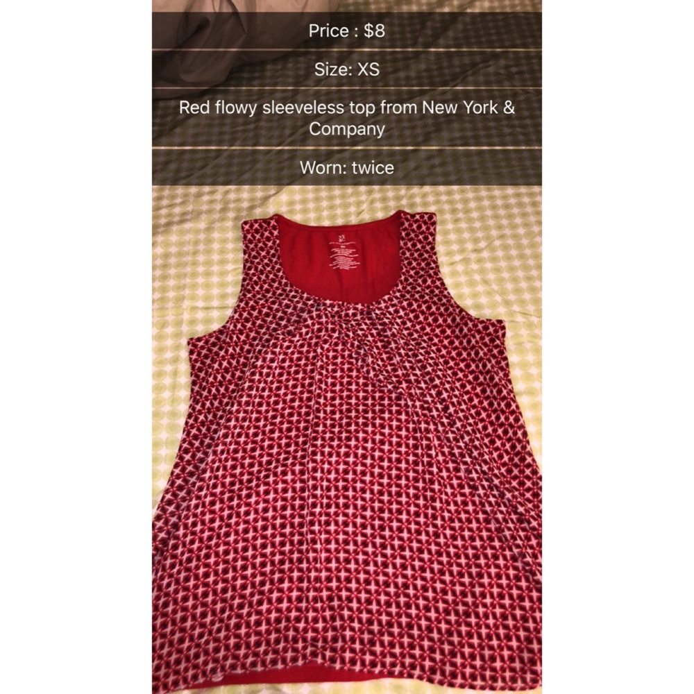 Simple red patterned blouse